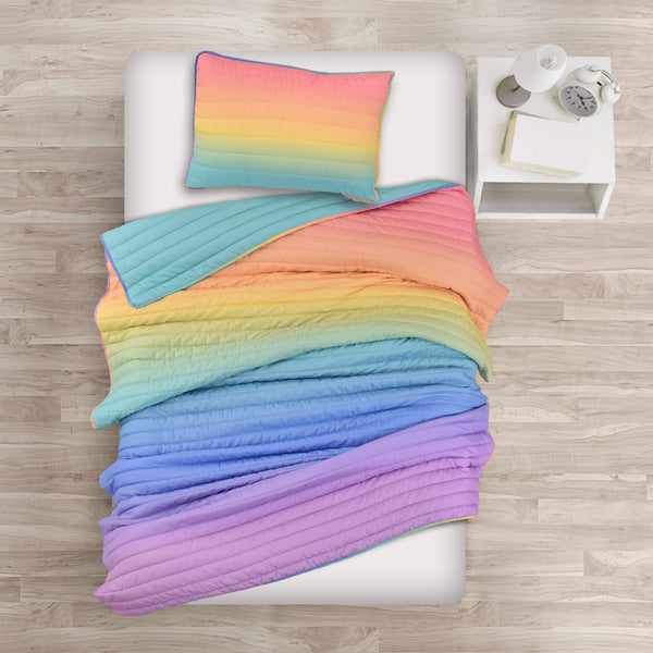 Lush Décor Rainbow Ombre Quilt Set