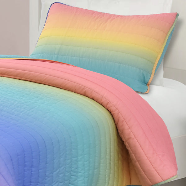 Lush Décor Rainbow Ombre Quilt Set
