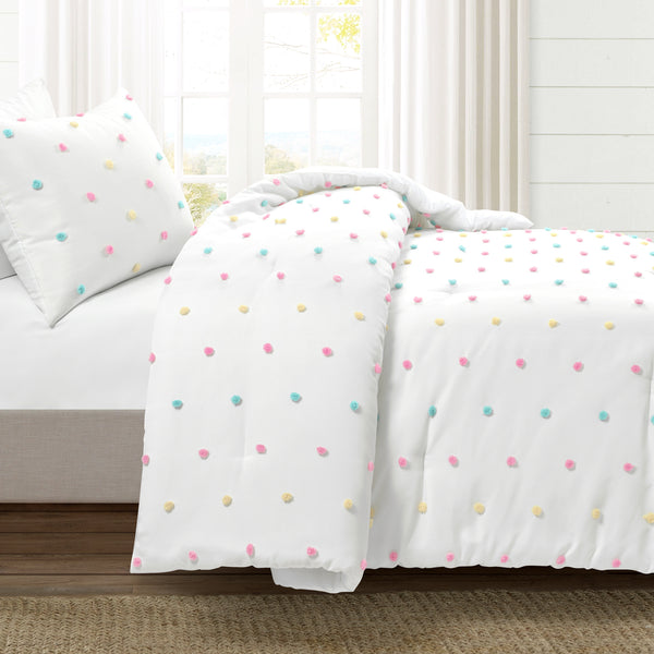 Lush Décor Rainbow Tufted Dot Comforter Set