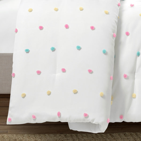 Lush Décor Rainbow Tufted Dot Comforter Set