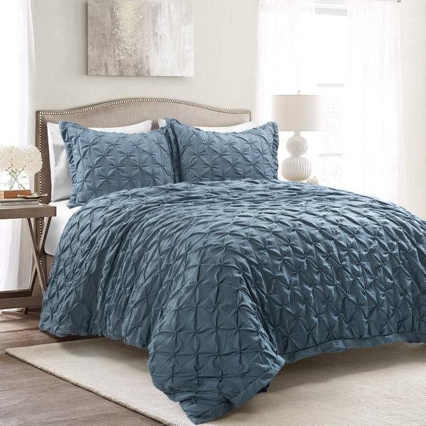 lush décor Ravello Pintuck 3 Piece Duvet Cover Set
