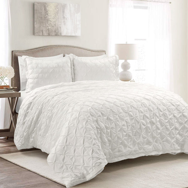Lush Décor Ravello Pintuck 3 Piece Duvet Cover Set