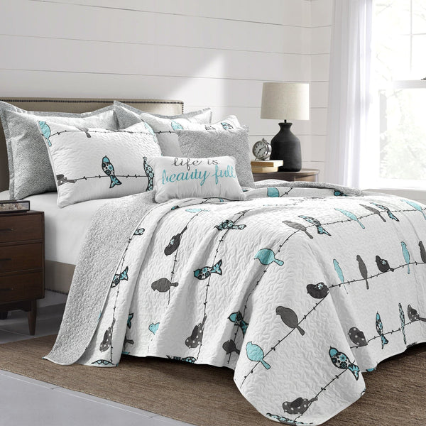 Lush Décor Rowley Birds Quilt 7 Piece Set