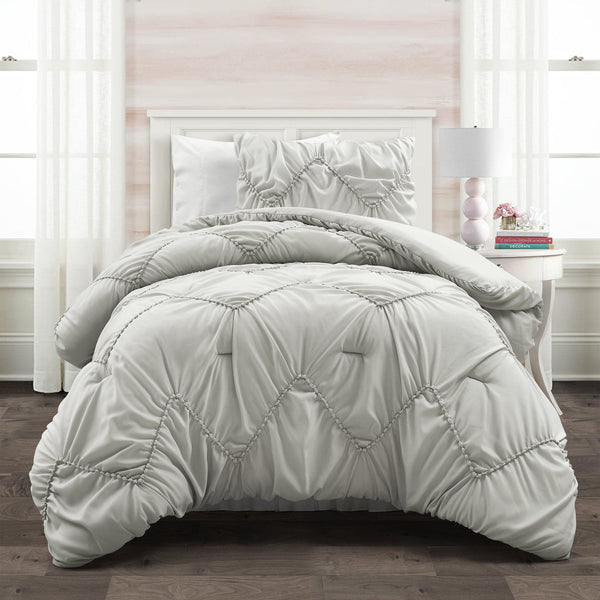 Lush Décor Ruched Chevron Comforter Set