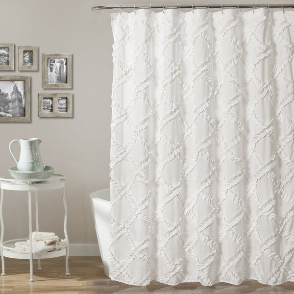 Lush Décor Ruffle Diamond Shower Curtain
