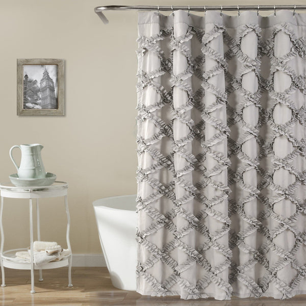 Lush Décor Ruffle Diamond Shower Curtain
