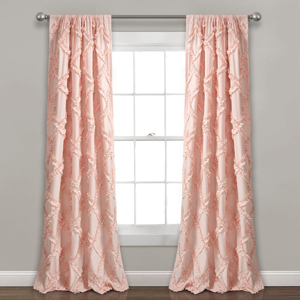 Lush Décor Ruffle Diamond Window Curtain Set