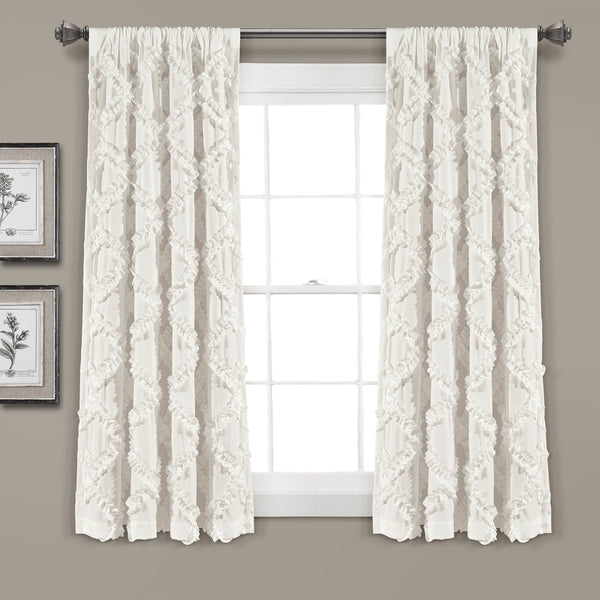 Lush Décor Ruffle Diamond Window Curtain Set