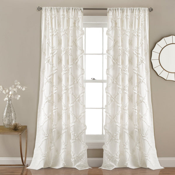 lush décor Ruffle Diamond Window Curtain Set