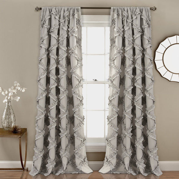 Lush Décor Ruffle Diamond Window Curtain Set