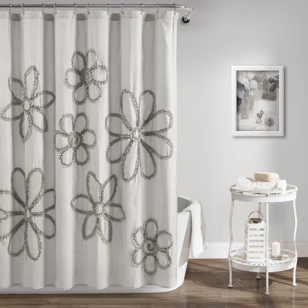 Lush Décor Ruffle Flower Shower Curtain