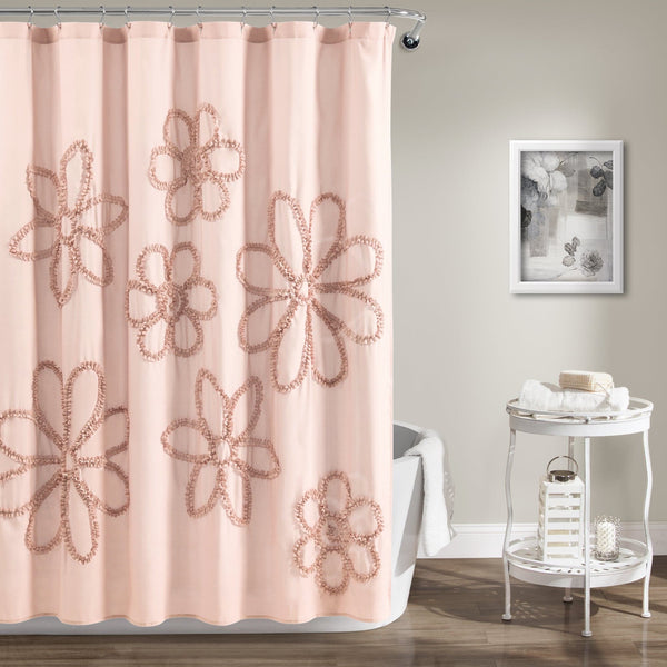 Lush Décor Ruffle Flower Shower Curtain