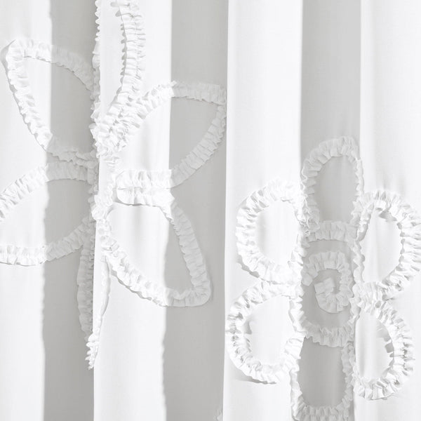 Lush Décor Ruffle Flower Window Curtain Panel Set