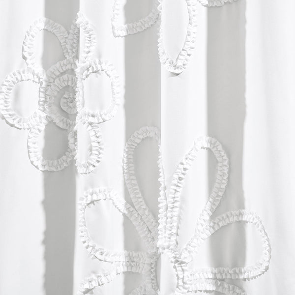Lush Décor Ruffle Flower Window Curtain Panel Set
