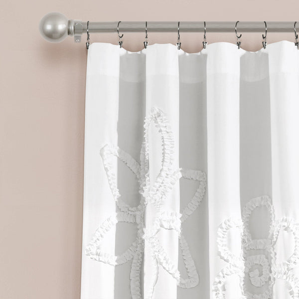 Lush Décor Ruffle Flower Window Curtain Panel Set