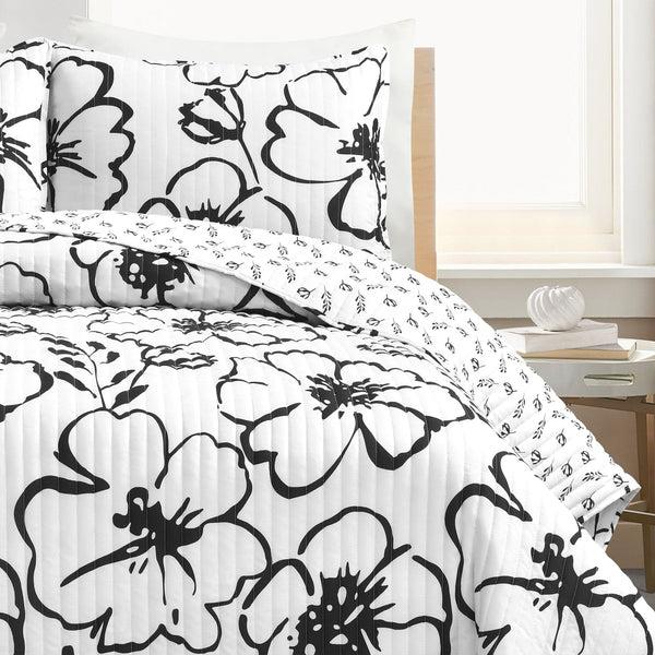 Lush Décor Scandinavian Floral Quilt 3 Piece Set