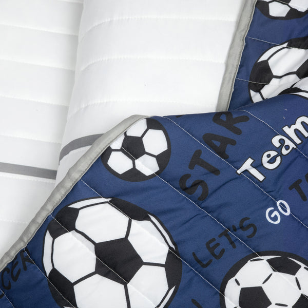 Lush Décor Soccer Game Reversible Quilt Set