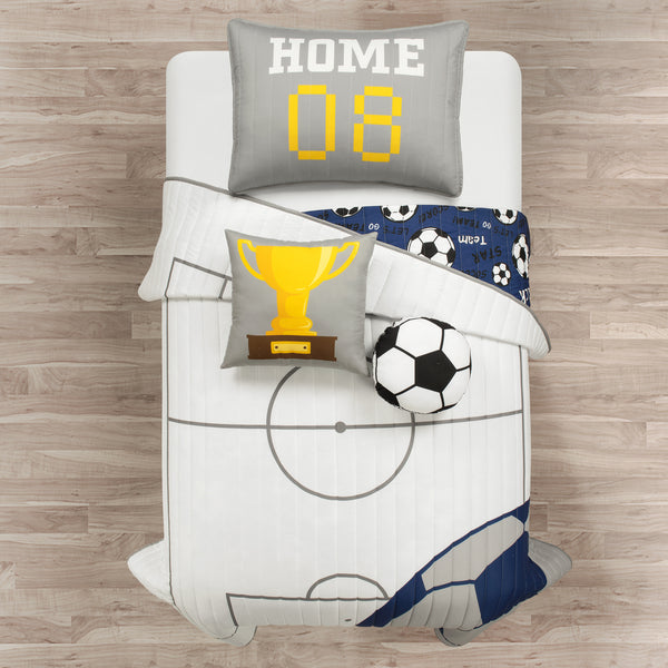 lush décor Soccer Game Reversible Quilt Set