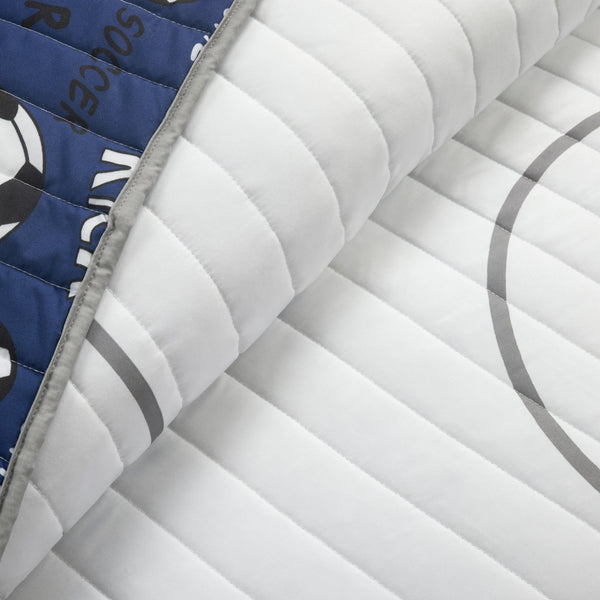 Lush Décor Soccer Game Reversible Quilt Set