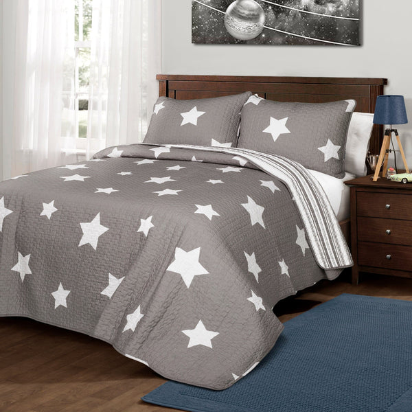 Lush Décor Star Reversible 3 Piece Quilt Set
