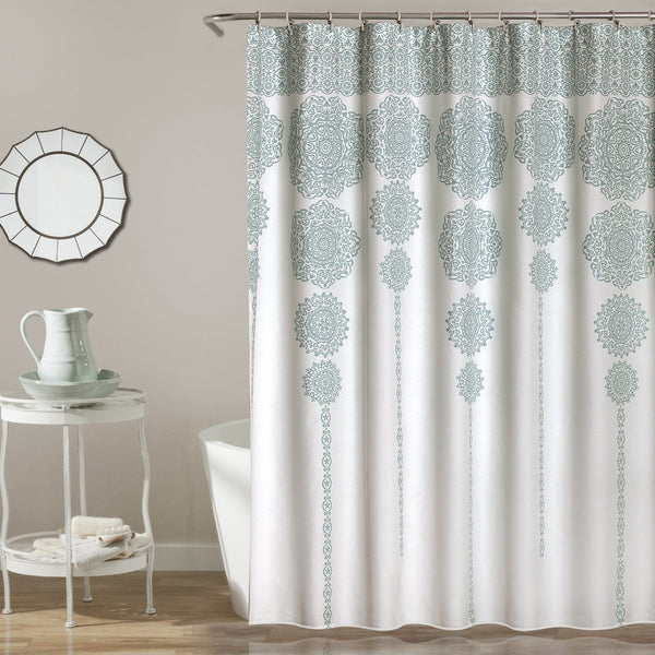 Lush Décor Stripe Medallion Shower Curtain