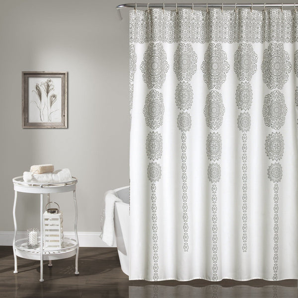 Lush Décor Stripe Medallion Shower Curtain