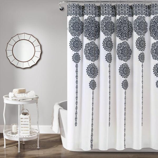 lush décor Stripe Medallion Shower Curtain
