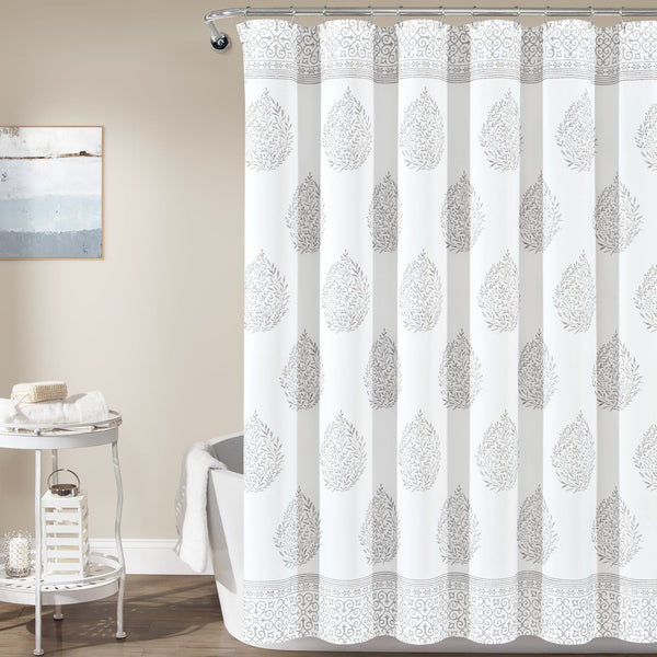 Lush Décor Teardrop Leaf Shower Curtain