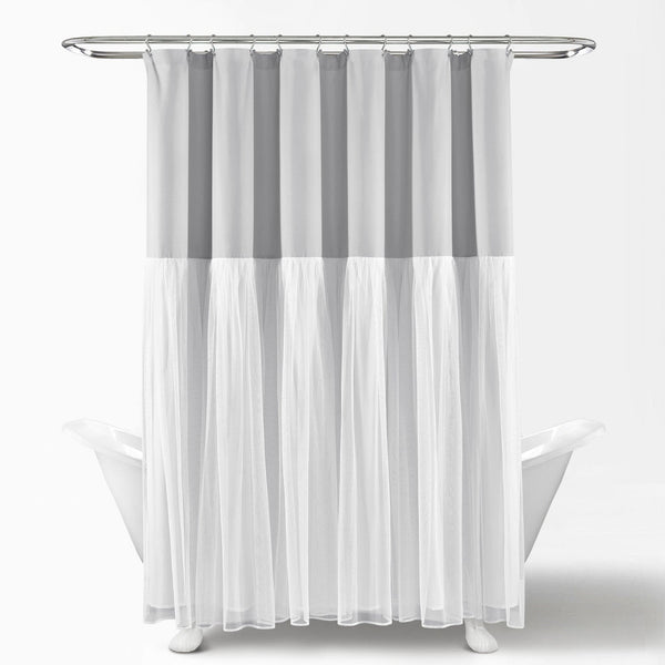 Lush Décor Tulle Skirt Colorblock Shower Curtain