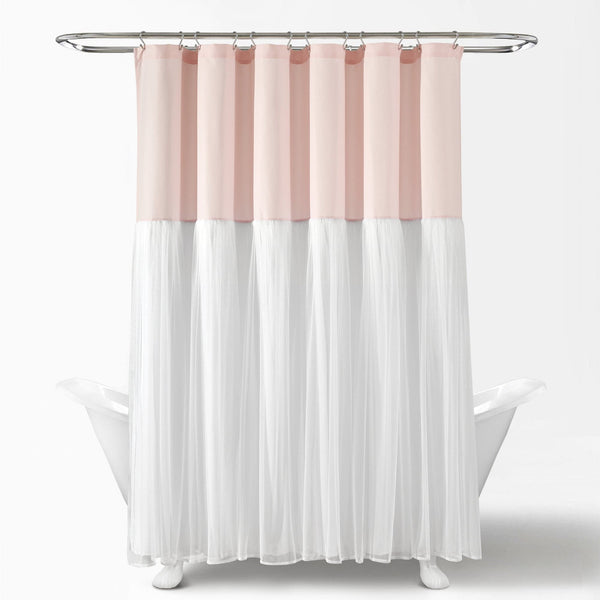 Lush Décor Tulle Skirt Colorblock Shower Curtain