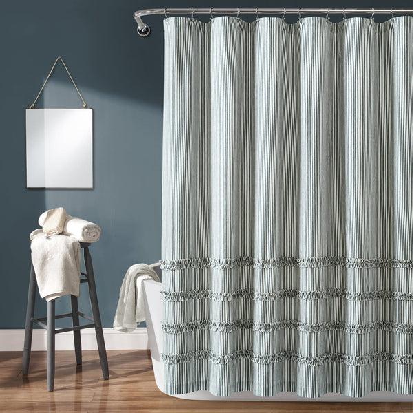 lush décor Vintage Stripe Yarn Dyed Shower Curtain