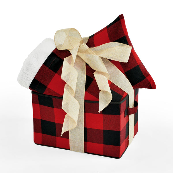 lush décor Woven Buffalo Check Gift Box Set