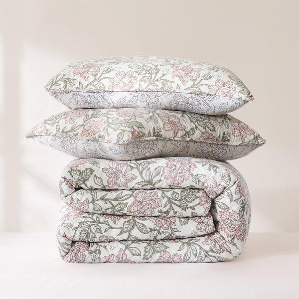 Lush Décor Zara Floral Block Reversible Quilt Set