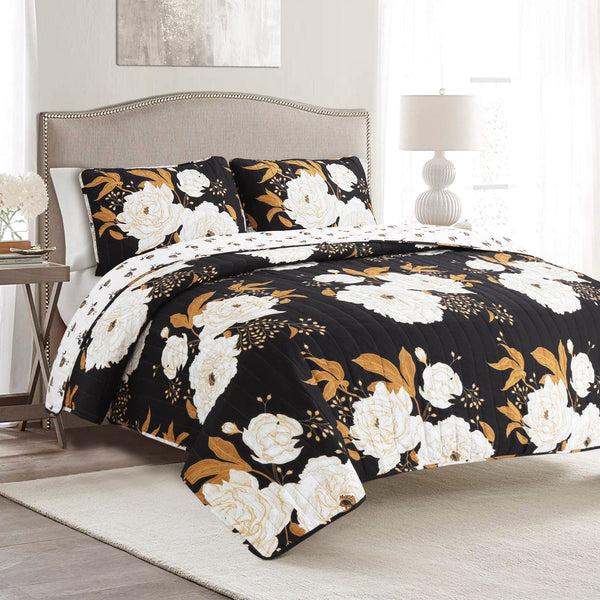 Lush Décor Zinnia Floral 3 Piece Quilt Set