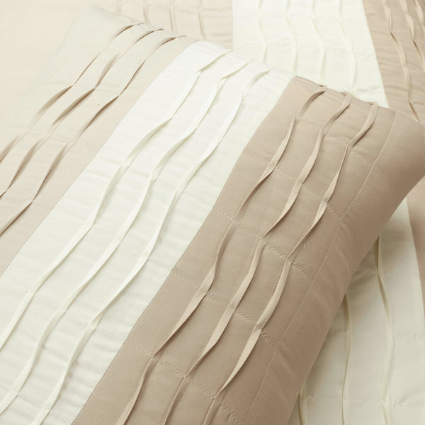 Lush Décor Mia Pleated Color Block Comforter 5 Piece Set