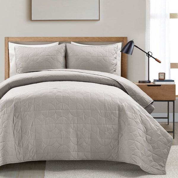 Lush Décor Mid Century Circle Cotton Quilt 3 Piece Set