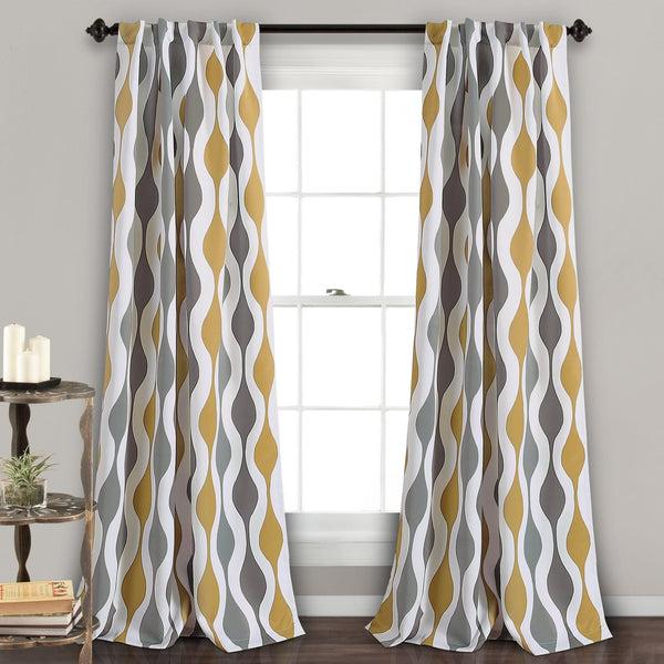 lush décor Mid Century Geo Light Filtering Window Curtain Panel Set
