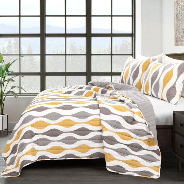 Lush Décor Mid Century Geo Reversible Quilt 3 Piece Set