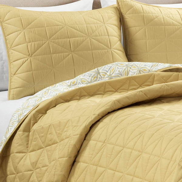 Lush Décor Mid Century Modern Geo Reversible Quilt 3 Piece Set