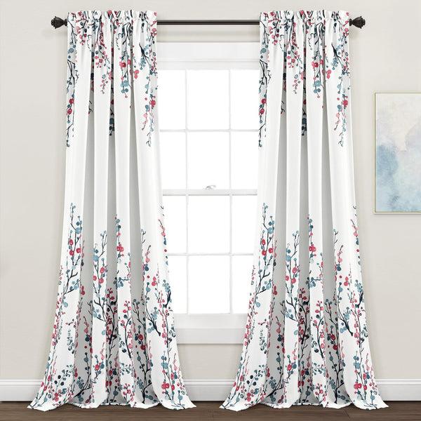 lush décor Mirabelle Watercolor Floral Light Filtering Window Curtain Panel Set