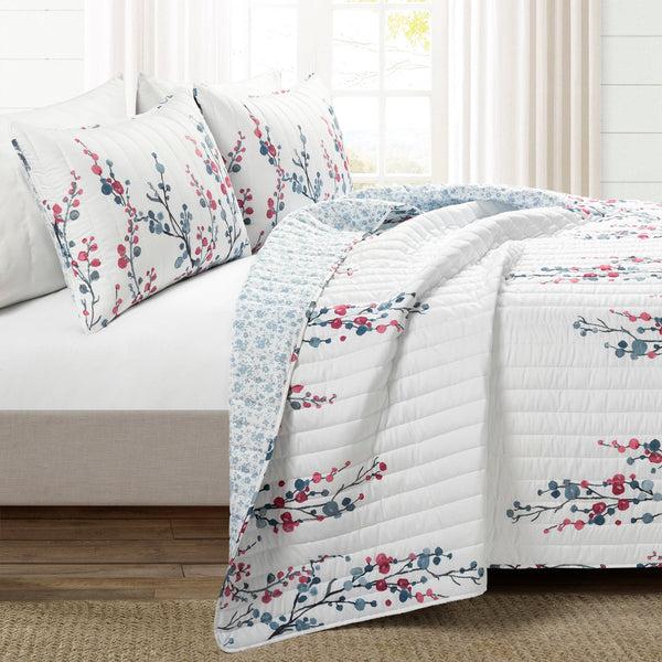Lush Décor Mirabelle Watercolor Floral Reversible 3 Piece Quilt Set