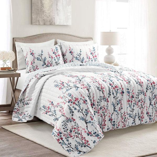 lush décor Mirabelle Watercolor Floral Reversible 3 Piece Quilt Set