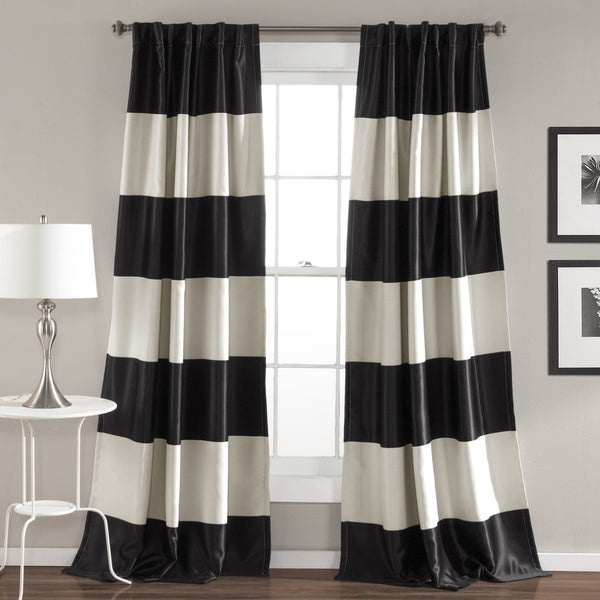 lush décor Montego Stripe Light Filtering Window Curtain Set