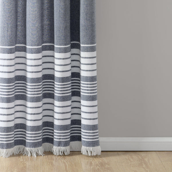 Lush Décor Nantucket Yarn Dyed Tassel Fringe Window Curtain Panel Set