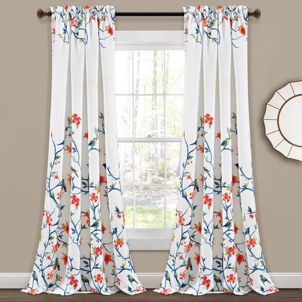 Lush Décor Neela Birds Light Filtering Window Curtain Panel Set