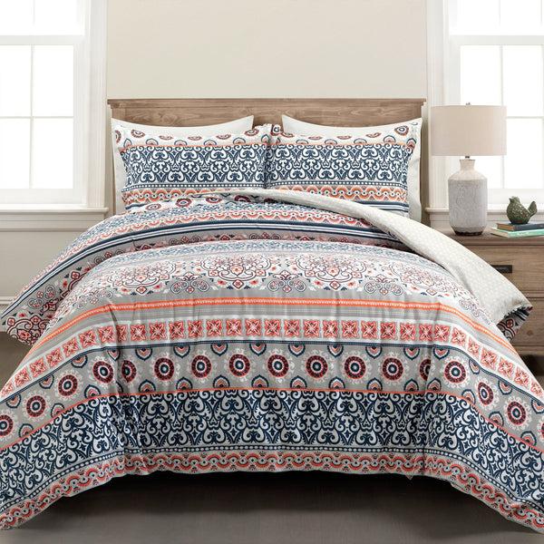 lush décor Nesco Stripe Cotton Duvet Cover 3 Piece Set