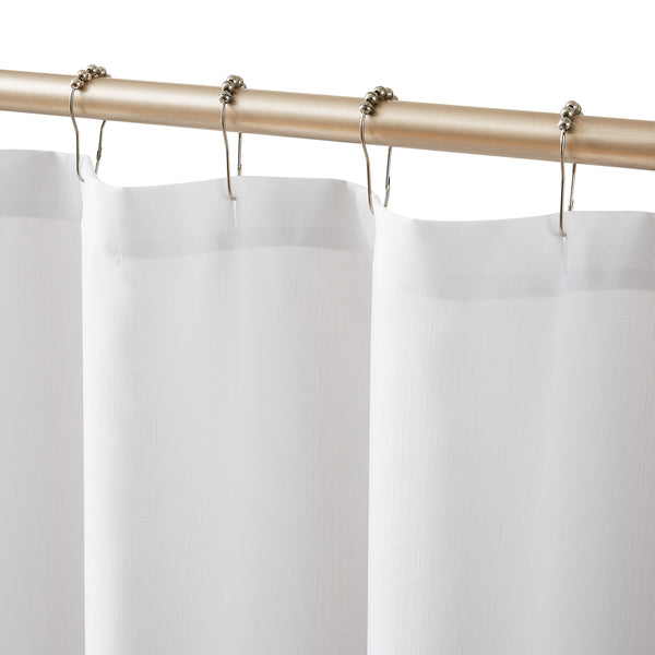 Lush Décor Oceana Watercolor Sea Life Linen Textured Shower Curtain