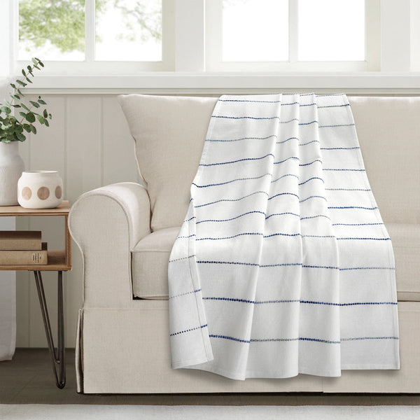 Lush Décor Ombre Stripe Yarn Dyed Recycled Cotton Blend Throw