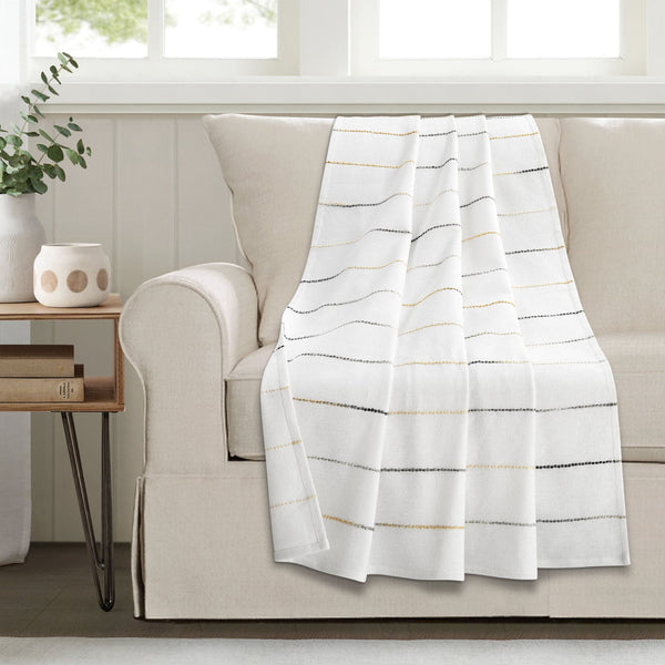 Lush Décor Ombre Stripe Yarn Dyed Recycled Cotton Blend Throw