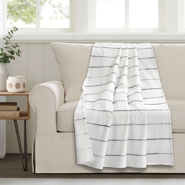 lush décor Ombre Stripe Yarn Dyed Recycled Cotton Blend Throw